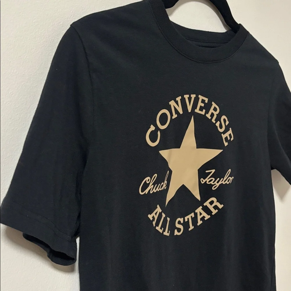 CONVERSE (M) Kids All Star Tee Classic Black Gold Unisex Cotton-Blend Soft - Picture 3 of 11